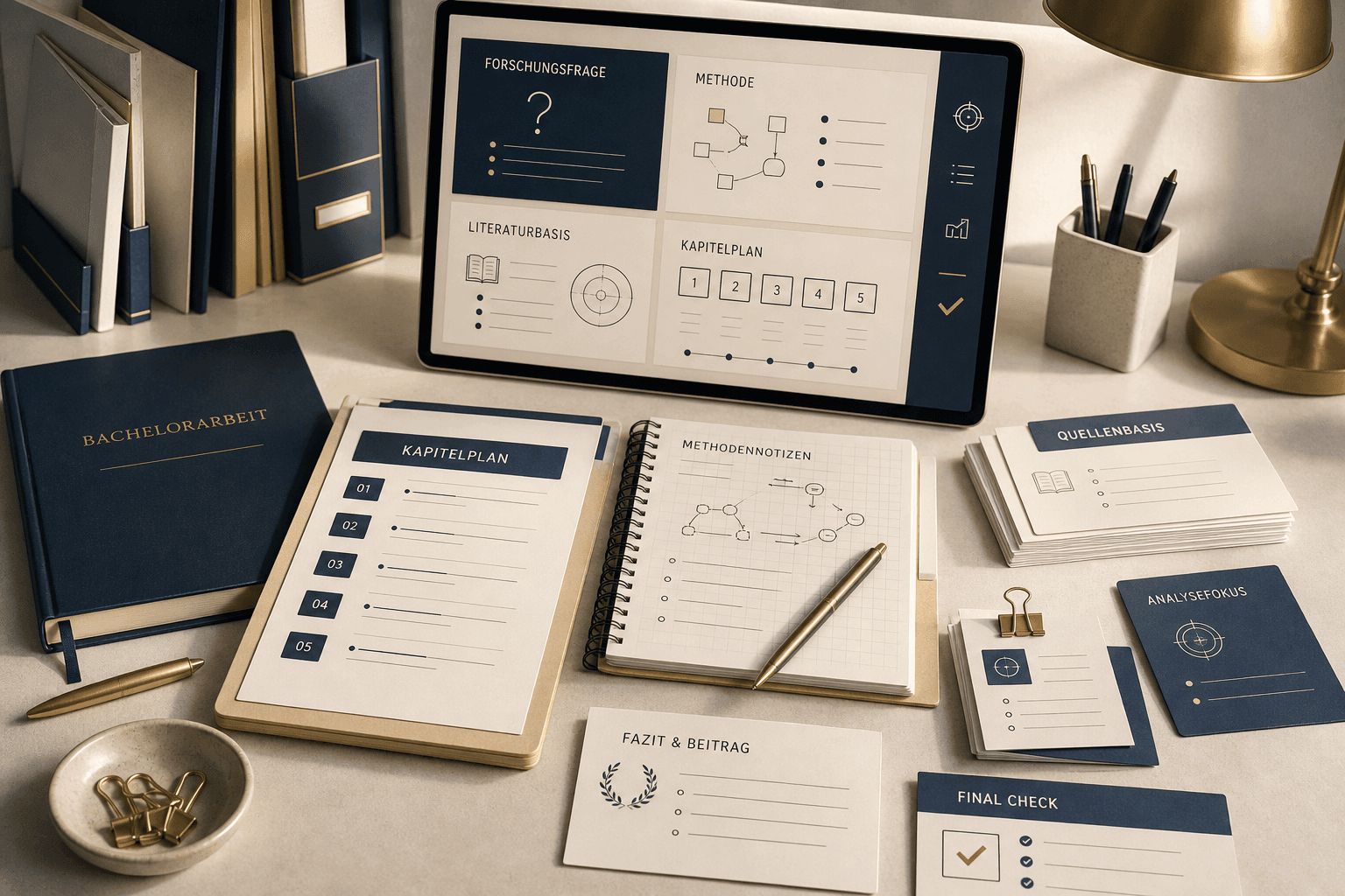 Scriptie-workspace met bronnen, hoofdstukplan en methodenotities